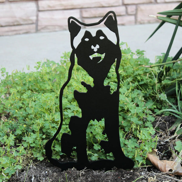 Siberian Husky Corten steel dog silhouette, matte black finish – My Metal Rescue