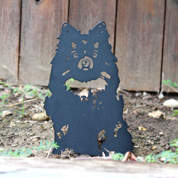 German Spitz Corten steel dog silhouette, matte black finish – My Metal Rescue