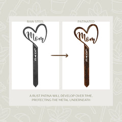 Corten Steel Mom Garden Stake