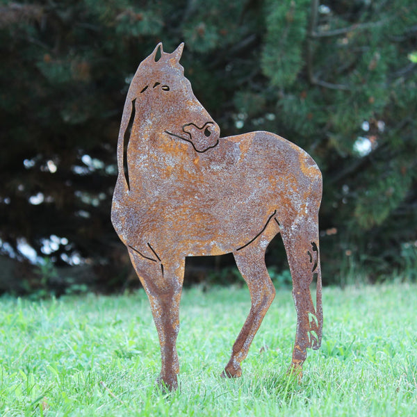 Horse Corten steel dog silhouette, rusted patina finish – My Metal Rescue