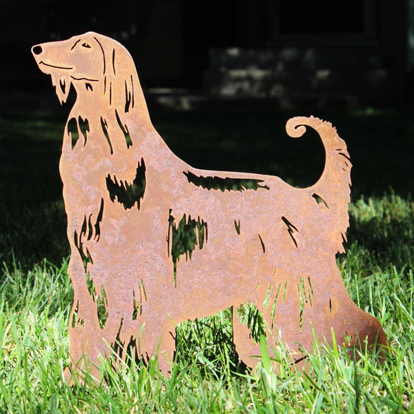 Afghan Hound Corten steel dog silhouette, rusted patina finish – My Metal Rescue