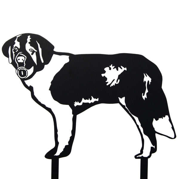Saint Bernard Corten steel dog silhouette, matte black finish – My Metal Rescue