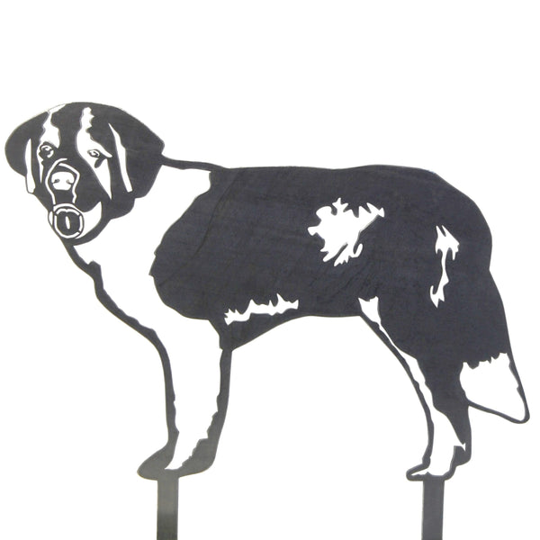 Saint Bernard Corten steel dog silhouette, raw polished steel finish – My Metal Rescue