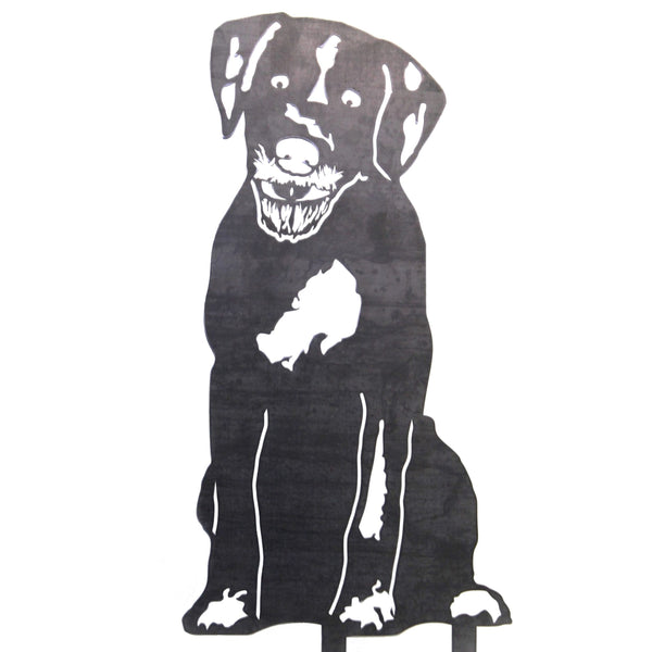 German Wirehaired Pointer Corten steel dog silhouette, raw polished steel finish – My Metal Rescue