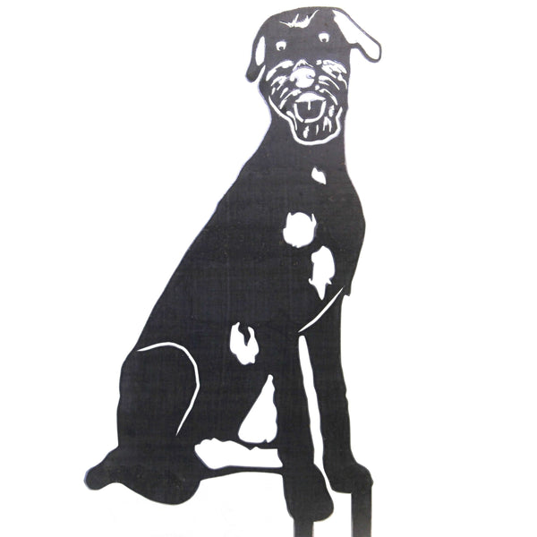 Irish Wolfhound Corten steel dog silhouette, raw polished steel finish – My Metal Rescue