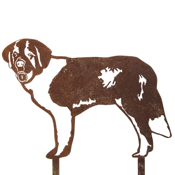 Saint Bernard Corten steel dog silhouette – My Metal Rescue