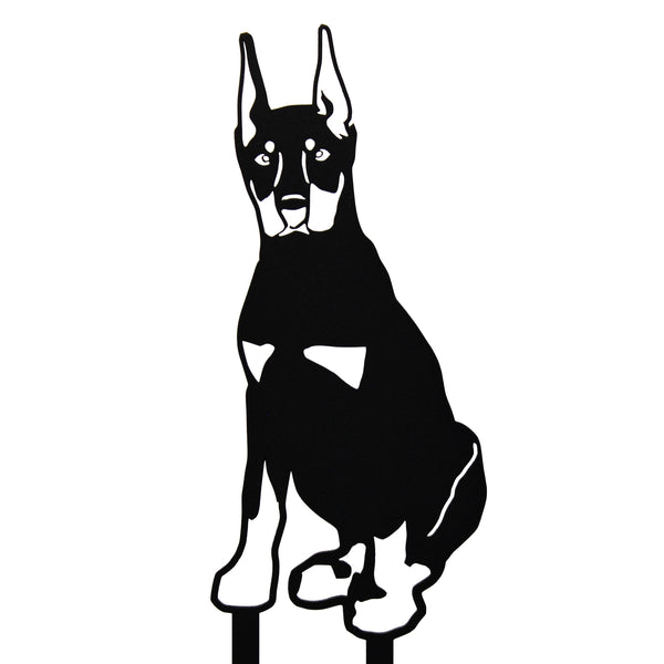 Doberman Pinscher Cropped Ear Corten steel dog silhouette – My Metal Rescue