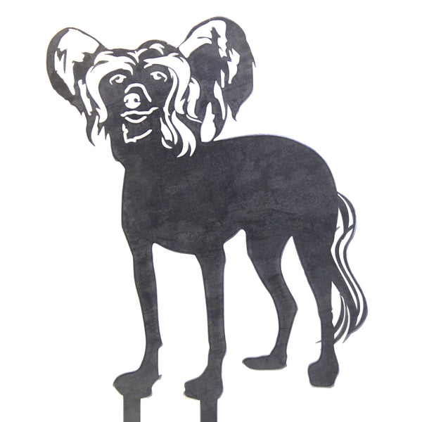 Chinese Crested Corten steel dog silhouette – My Metal Rescue