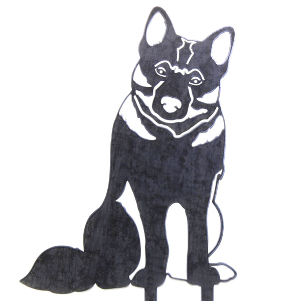 Norwegian Elkhound Corten steel dog silhouette – My Metal Rescue