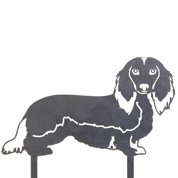 Dachshund Longhaired Corten steel dog silhouette – My Metal Rescue