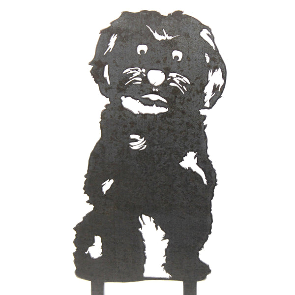 Maltese Corten steel dog silhouette – My Metal Rescue