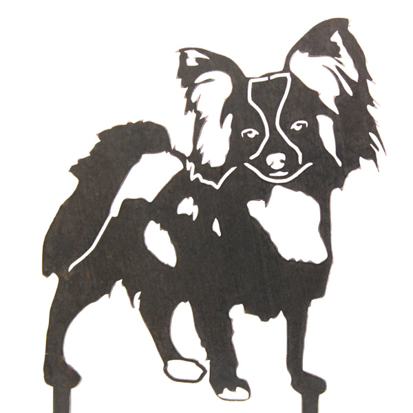 Papillon Corten steel dog silhouette – My Metal Rescue