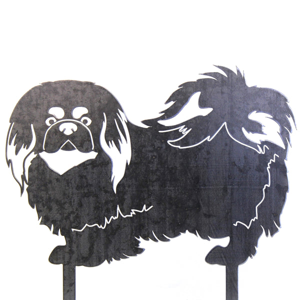 Pekingese Corten steel dog silhouette – My Metal Rescue