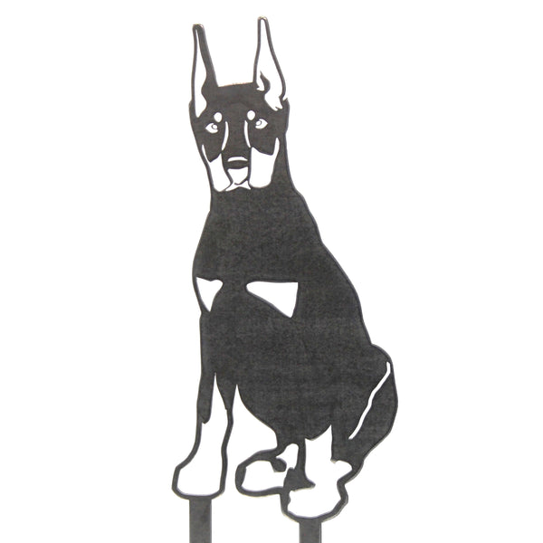 Doberman Pinscher Cropped Ear Corten steel dog silhouette – My Metal Rescue