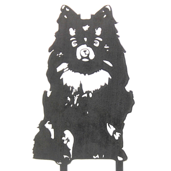 Pomeranian Corten steel dog silhouette – My Metal Rescue