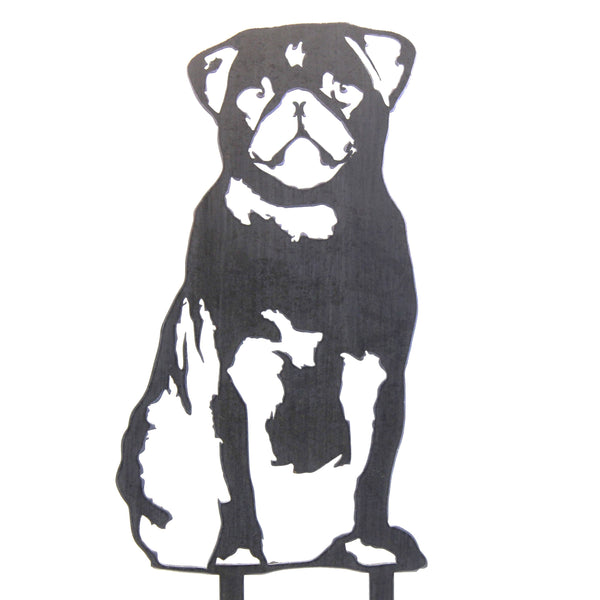 Pug Corten steel dog silhouette – My Metal Rescue