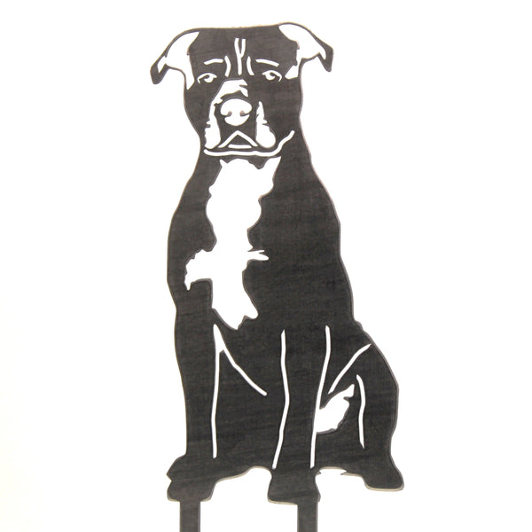 Staffordshire Bull Terrier Corten steel dog silhouette – My Metal Rescue