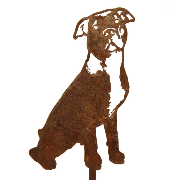American Pit Bull Terrier Corten steel dog silhouette – My Metal Rescue