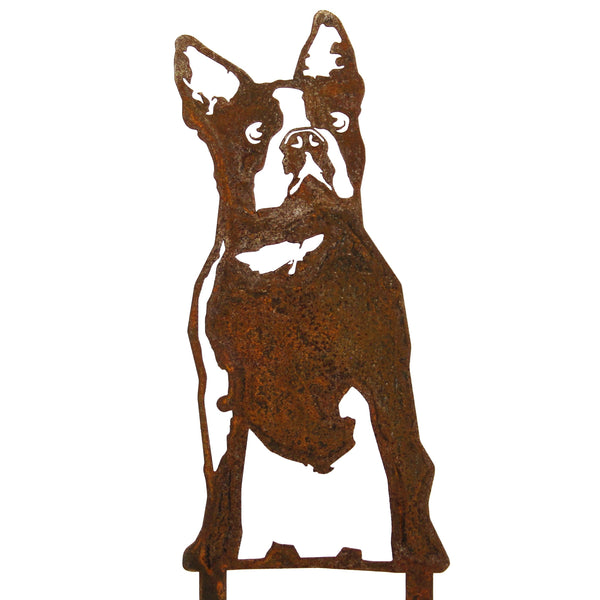 Boston Terrier Corten steel dog silhouette – My Metal Rescue