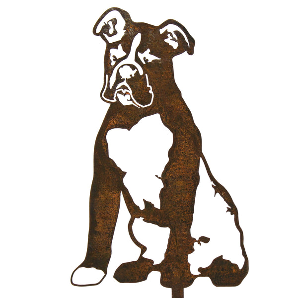 Boxer Corten steel dog silhouette – My Metal Rescue