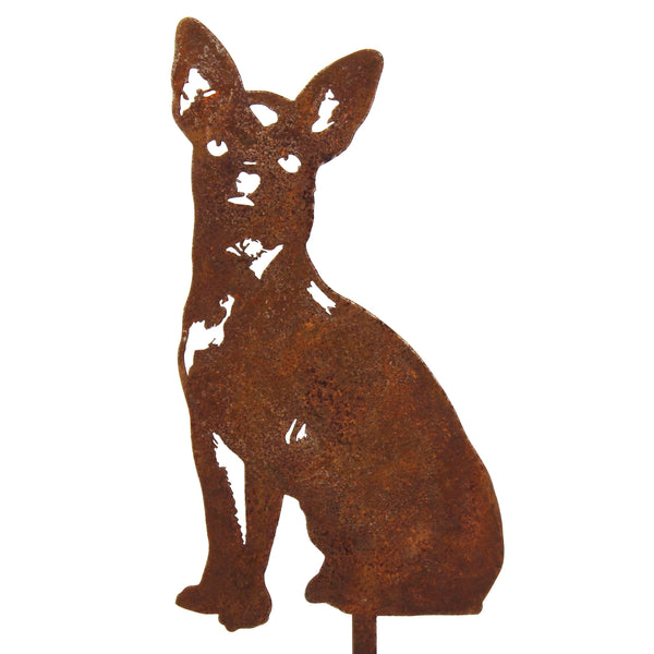 Chihuahua Corten steel dog silhouette – My Metal Rescue