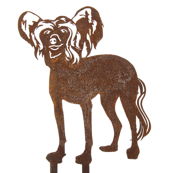 Chinese Crested Corten steel dog silhouette – My Metal Rescue