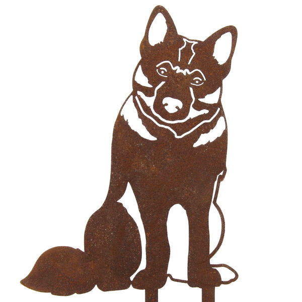 Norwegian Elkhound Corten steel dog silhouette – My Metal Rescue