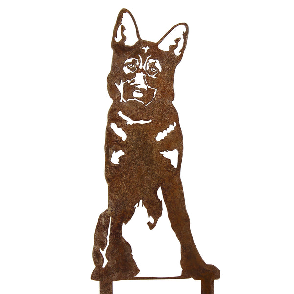 German Shepherd Corten steel dog silhouette – My Metal Rescue