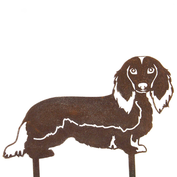 Dachshund Longhaired Corten steel dog silhouette – My Metal Rescue