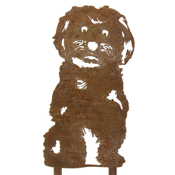 Maltese Corten steel dog silhouette – My Metal Rescue