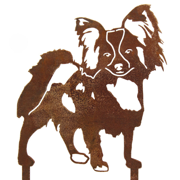 Papillon Corten steel dog silhouette – My Metal Rescue