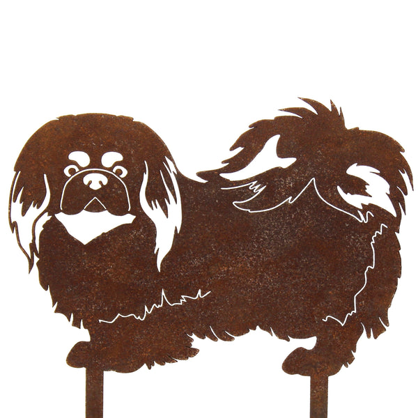 Pekingese Corten steel dog silhouette – My Metal Rescue