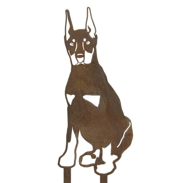 Doberman Pinscher Cropped Ear Corten steel dog silhouette – My Metal Rescue