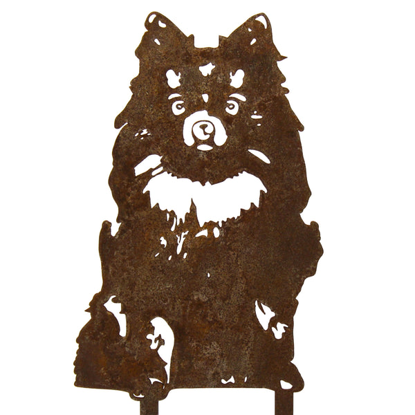 Pomeranian Corten steel dog silhouette – My Metal Rescue