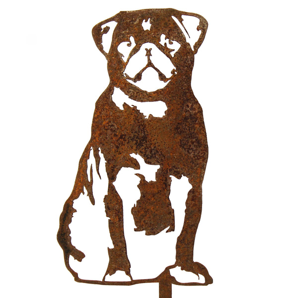 Pug Corten steel dog silhouette – My Metal Rescue