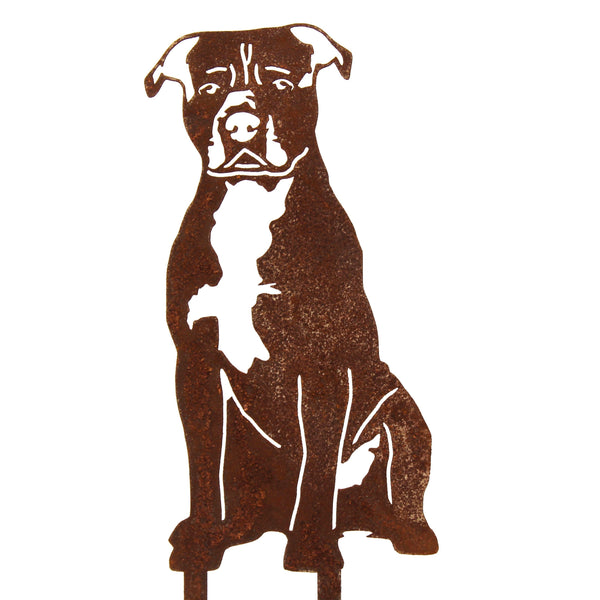Staffordshire Bull Terrier Corten steel dog silhouette – My Metal Rescue