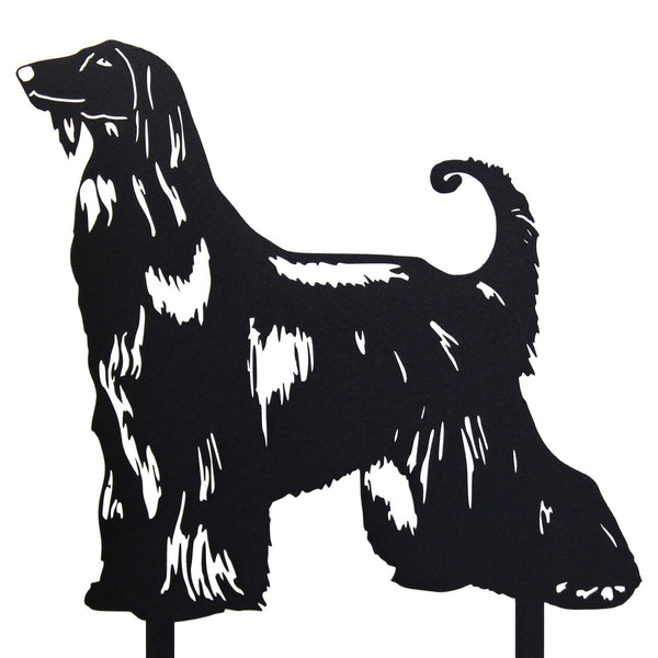 Afghan Hound Corten steel dog silhouette, matte black finish – My Metal Rescue