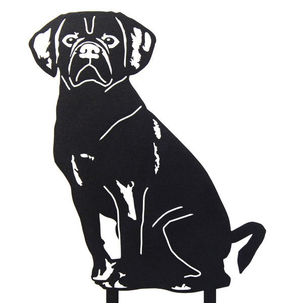 Puggle Corten steel dog silhouette, matte black finish – My Metal Rescue