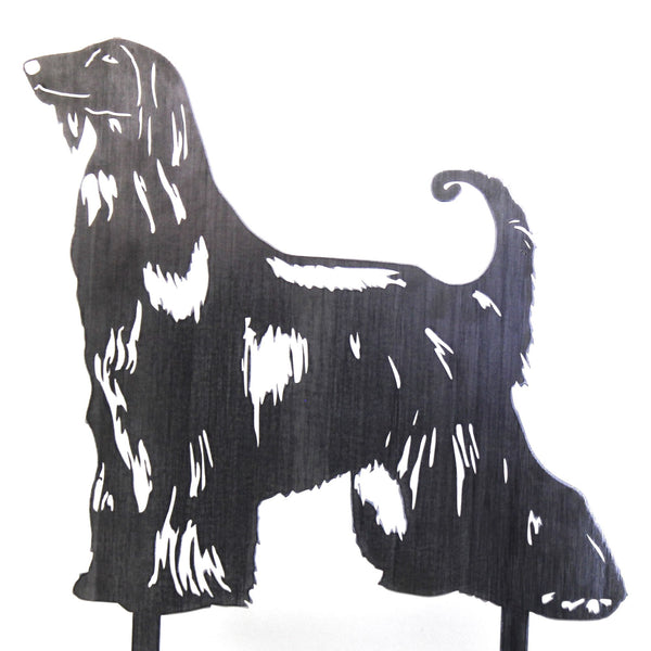 Afghan Hound Corten steel dog silhouette, raw polished steel finish – My Metal Rescue