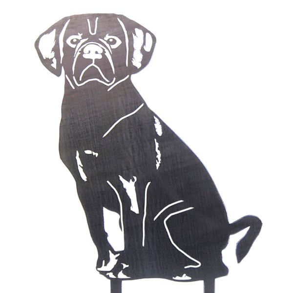 Puggle Corten steel dog silhouette, raw polished steel finish – My Metal Rescue