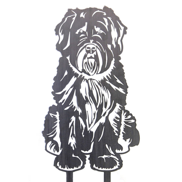 Soft Coated Wheaten Terrier Corten steel dog silhouette, raw polished steel finish – My Metal Rescue