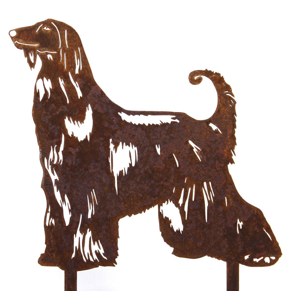 Afghan Hound Corten steel dog silhouette, rusted patina finish – My Metal Rescue