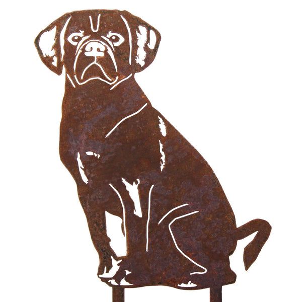Puggle Corten steel dog silhouette, rusted patina finish – My Metal Rescue