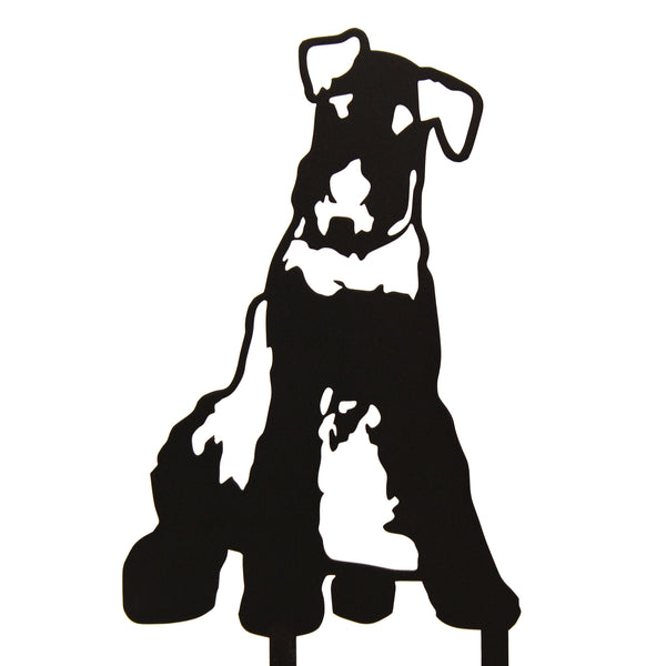 Airedale Terrier Corten steel dog silhouette, matte black finish – My Metal Rescue