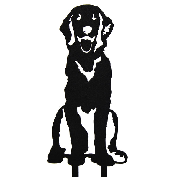 Golden Retriever Sitting Metal Art Handcrafted Dog Décor Corten steel dog silhouette, matte black finish – My Metal Rescue