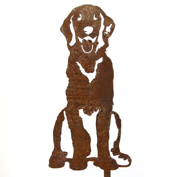 Golden Retriever Sitting Metal Art Handcrafted Dog Décor Corten steel dog silhouette, rusted patina finish – My Metal Rescue