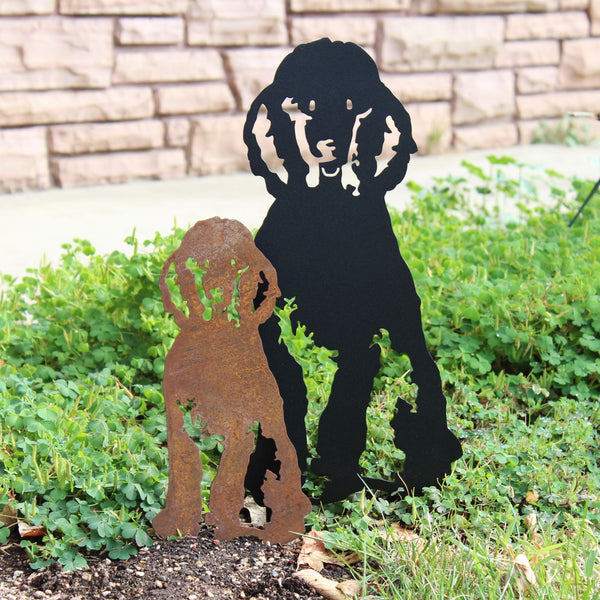 Poodle Corten steel dog silhouette – My Metal Rescue