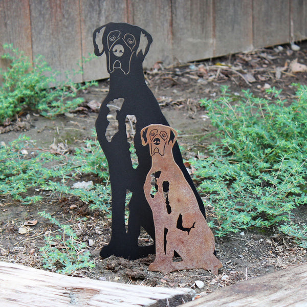Great Dane Corten steel dog silhouette – My Metal Rescue