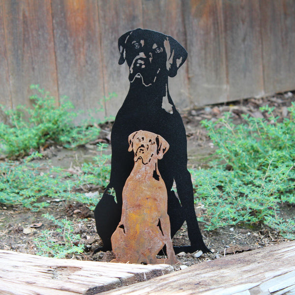 Weimaraner Corten steel dog silhouette – My Metal Rescue