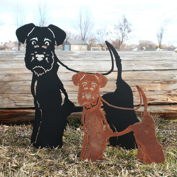 Welsh Terrier Corten steel dog silhouette – My Metal Rescue